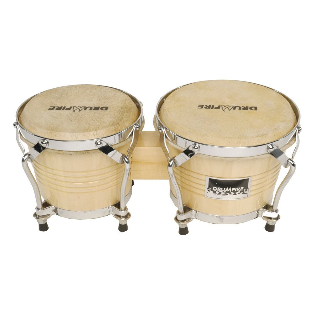 -Drumfire 6.5" and 7.5" Wood Bongos (Natural Gloss)-Living Music