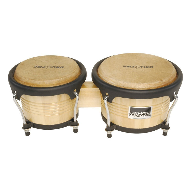 -Drumfire 7.5" and 8.5" Deluxe Wood Bongos (Natural Gloss)-Living Music