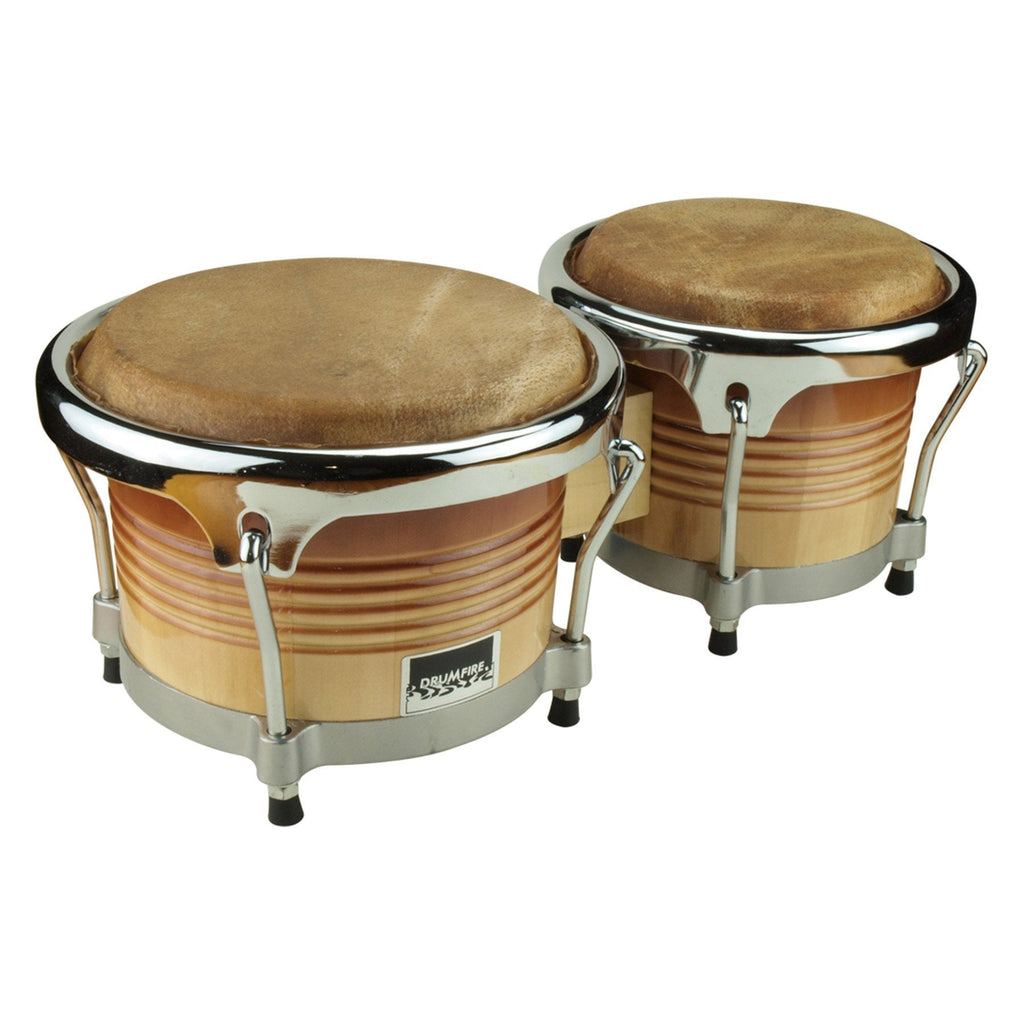 -Drumfire 7.5" and 8.5" Elite Wood Bongos (Tobacco Sunburst)-Living Music