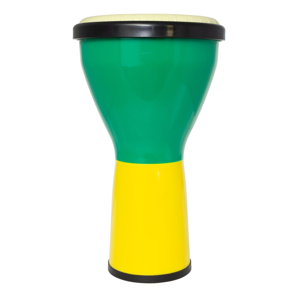 -Drumfire 8" Synthetic Head Kids Djembe (Green/Yellow)-Living Music