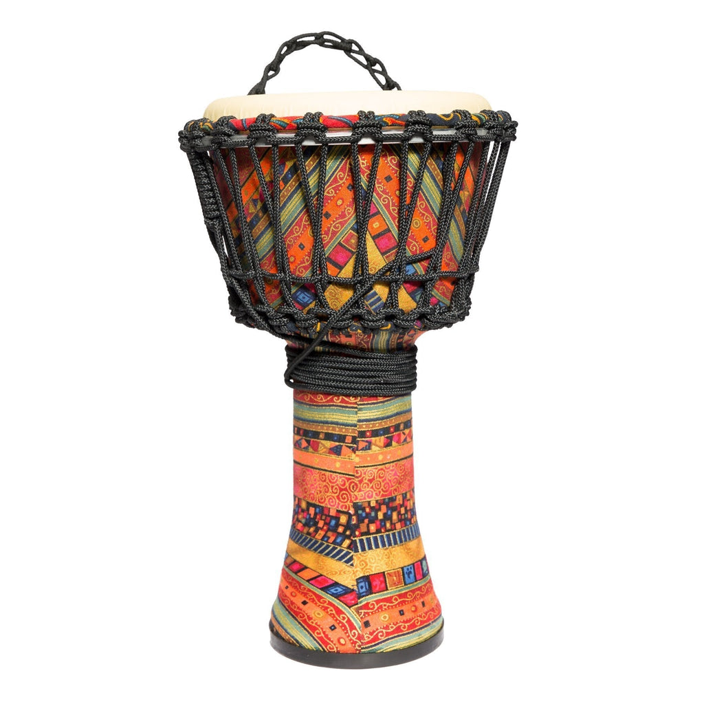 -Drumfire 8" Synthetic Head Rope Djembe (Multicolour)-Living Music