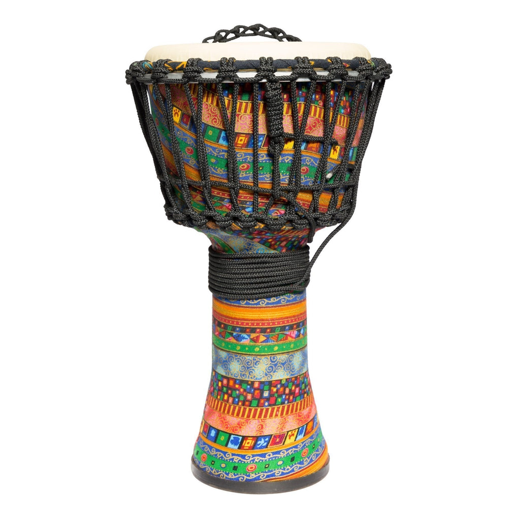-Drumfire 8" Synthetic Head Rope Djembe (Multicolour)-Living Music