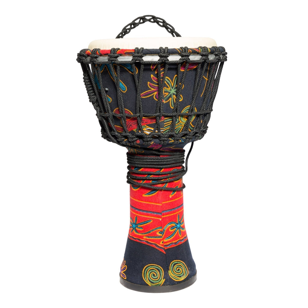 -Drumfire 8" Synthetic Head Rope Djembe (Multicolour)-Living Music
