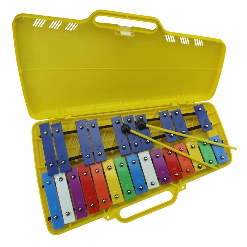 -Drumfire Metallophone in ABS Carry Case (Yellow)-Living Music