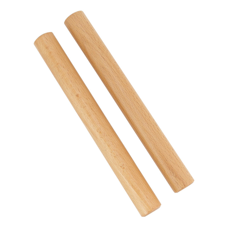 -Drumfire Wood Claves (Natural Gloss)-Living Music
