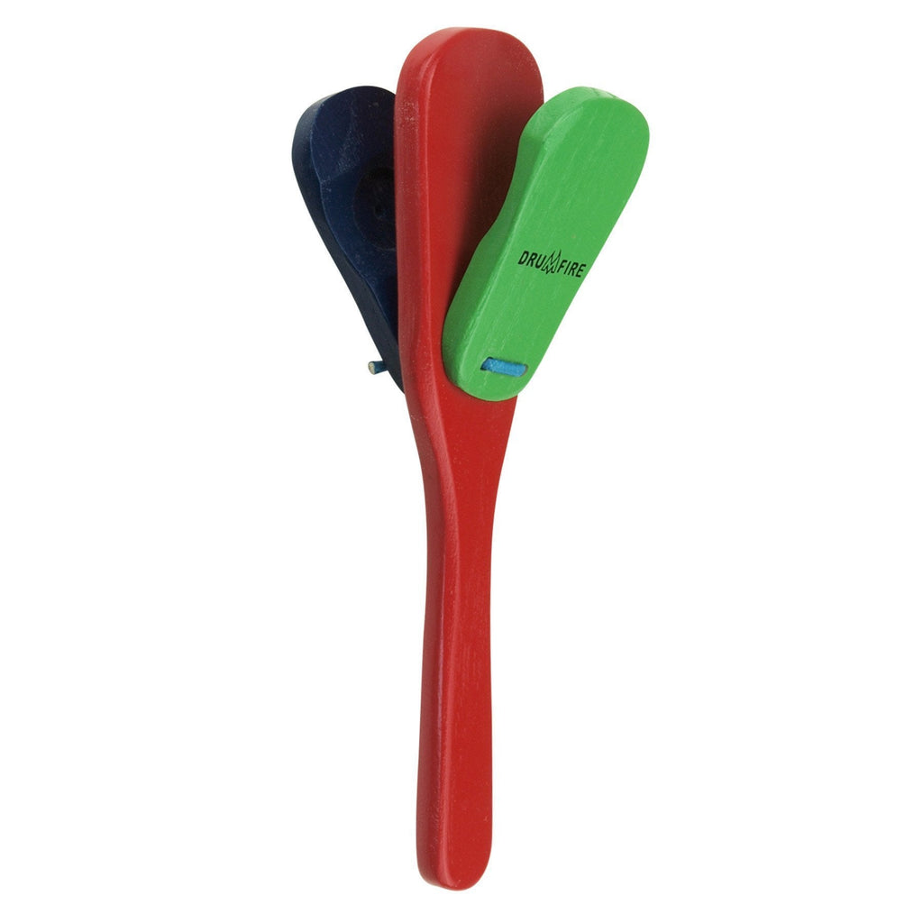 -Drumfire Wooden Handled Castanets (Multicoloured)-Living Music