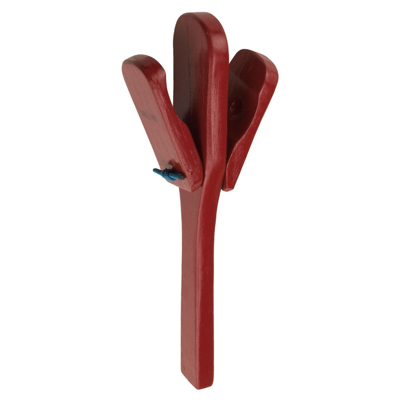 -Drumfire Wooden Handled Castanets (Red)-Living Music