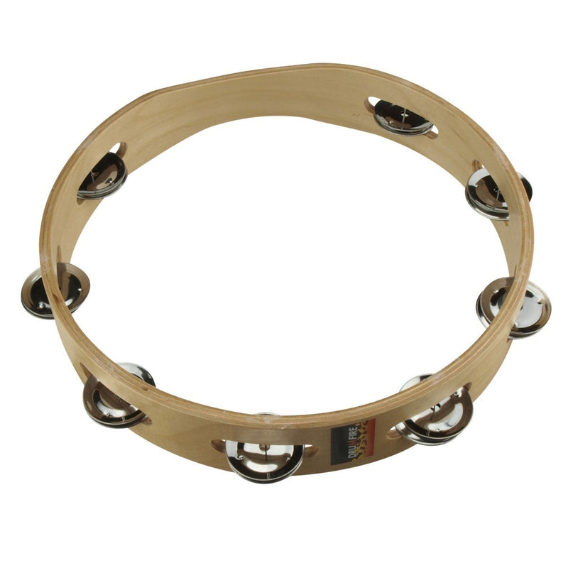 -Drumfire Wooden Tambourine (10")-Living Music