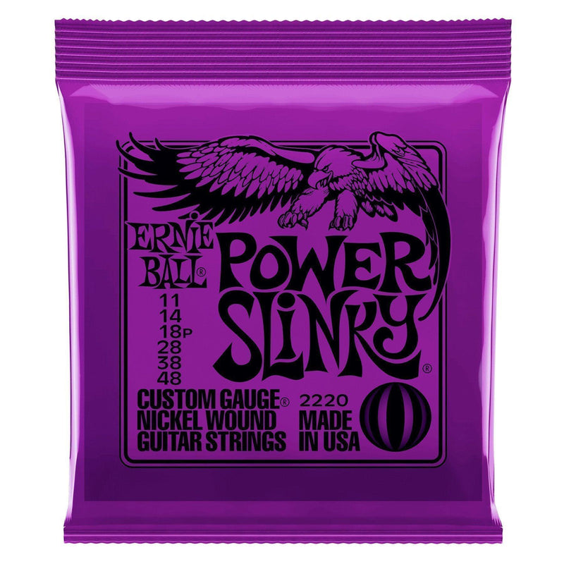 -Ernie Ball 2220 Power Slinky Nickel Wound Electric Guitar Strings (11-48)-Living Music
