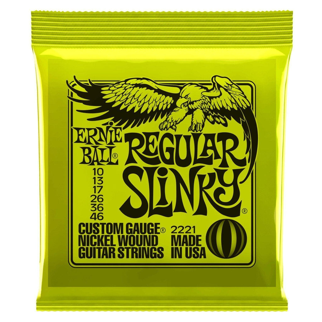 -Ernie Ball 2221 Regular Slinky Nickel Wound Electric Guitar Strings (10-46)-Living Music