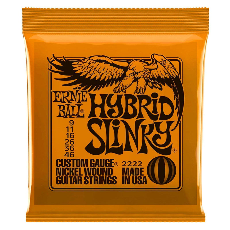 -Ernie Ball 2222 Hybrid Slinky Nickel Wound Electric Guitar Strings (9-46)-Living Music