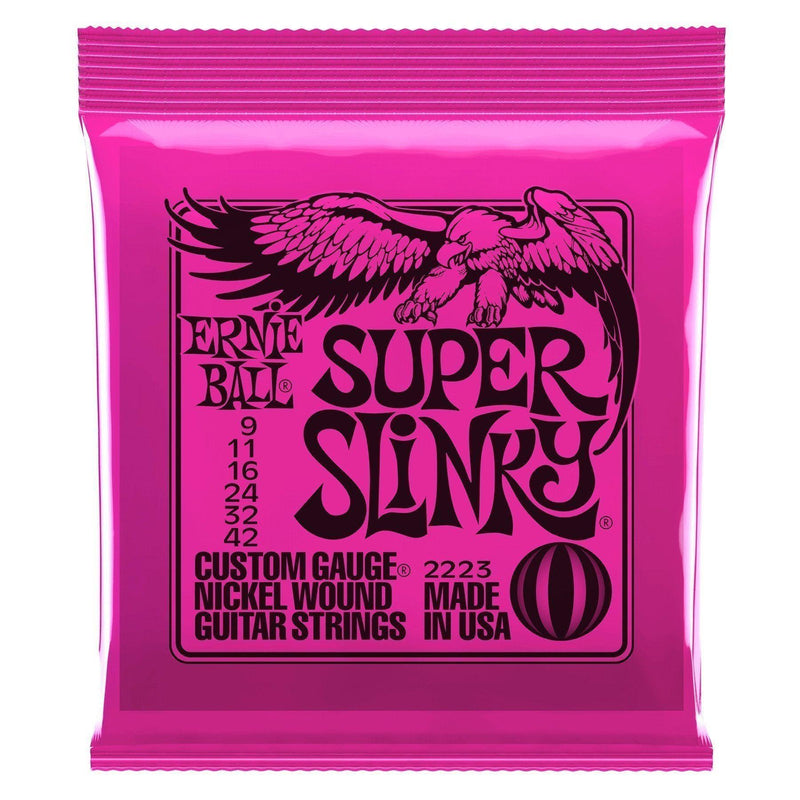 -Ernie Ball 2223 Super Slinky Nickel Wound Electric Guitar Strings (9-42)-Living Music