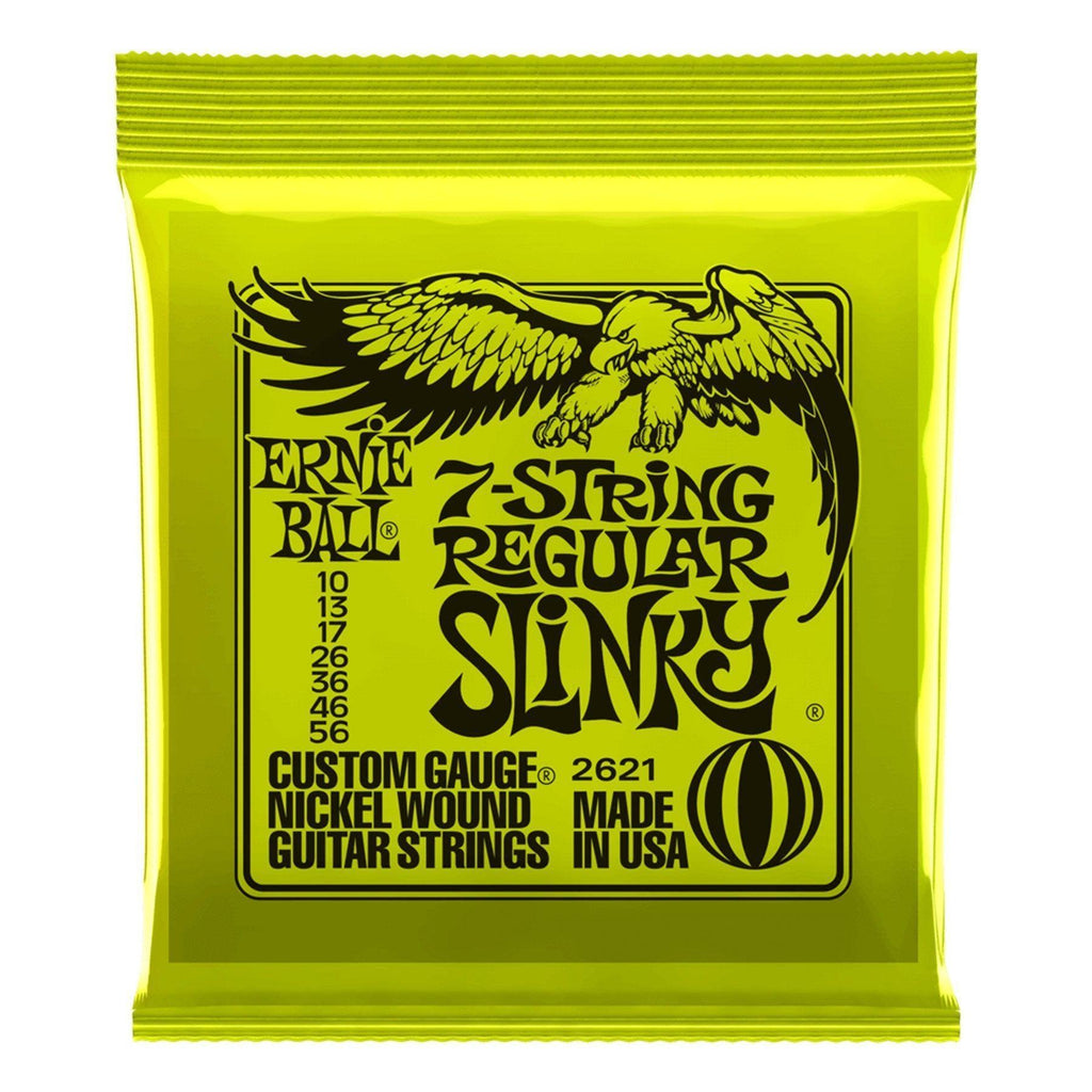 2621-Ernie Ball 2621 Regular Slinky 7-String Nickel Wound Electric Guitar Strings (10-56)-Living Music