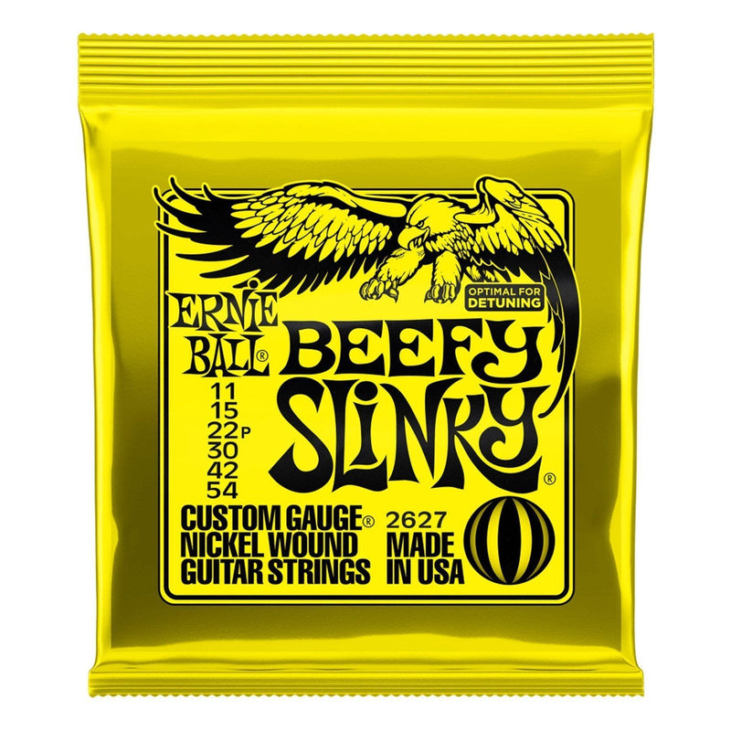 -Ernie Ball 2627 Beefy Slinky Nickel Wound Electric Guitar Strings (11-54)-Living Music