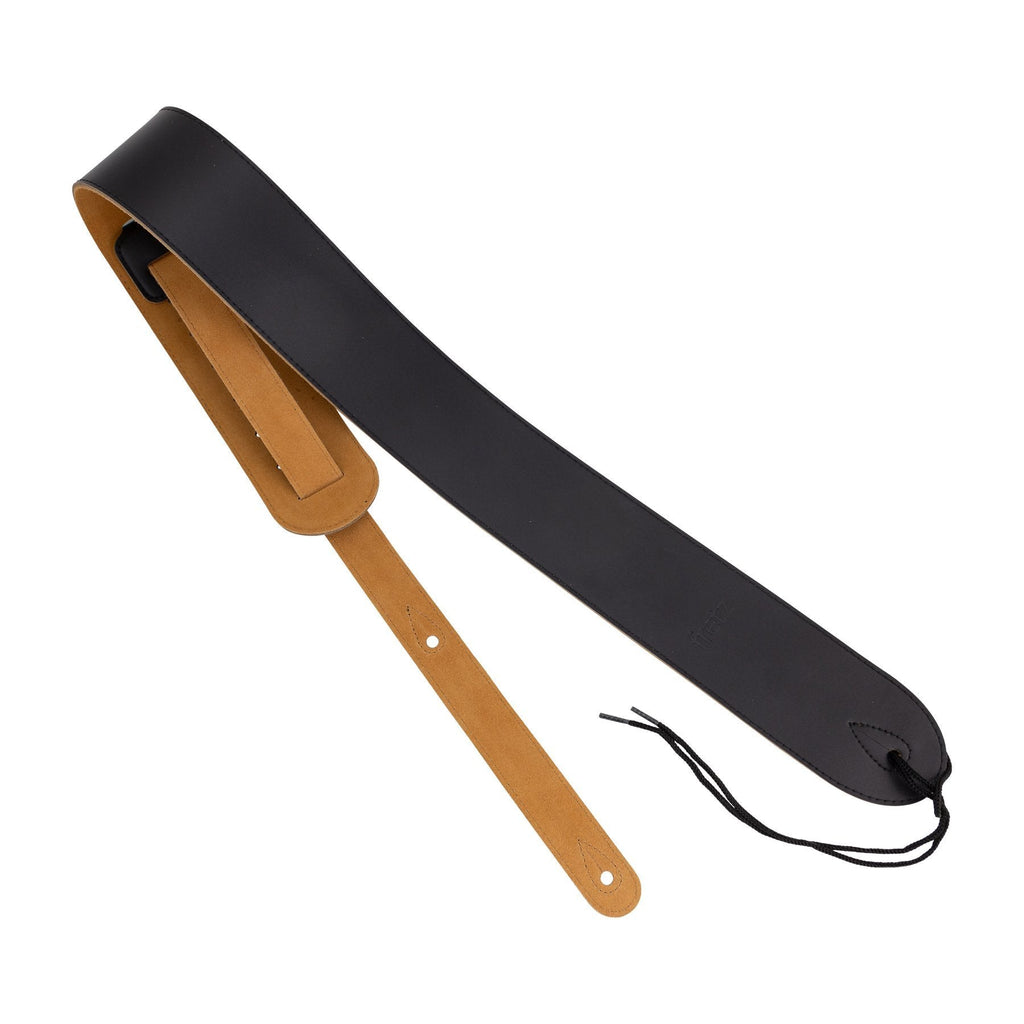 -Fretz Genuine Leather Guitar Strap (Black)-Living Music