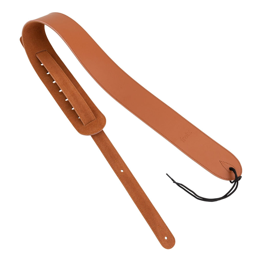 FGST-GL83-BRN-Fretz Genuine Leather Guitar Strap (Brown)-Living Music