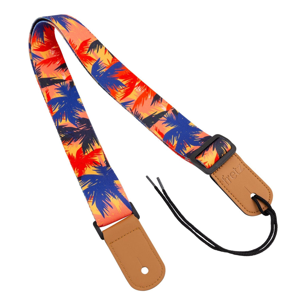 FUST-H56-Fretz Hawaiian Style Ukulele Strap (Palm Trees)-Living Music