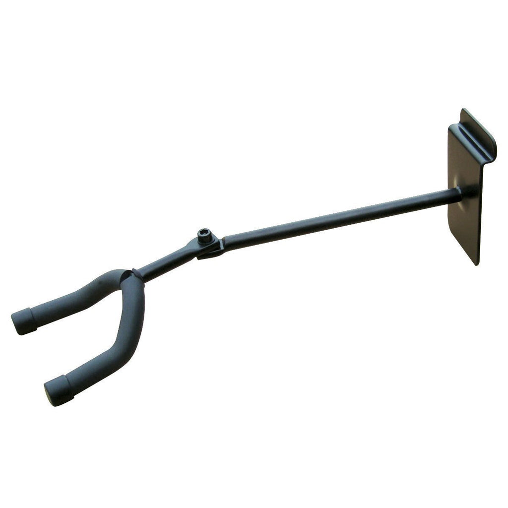 -Fretz Long Swivel Head Slatwall Guitar Hanger (Black)-Living Music