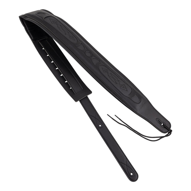 -Fretz Padded Leather Adjustable Guitar Strap (Black)-Living Music