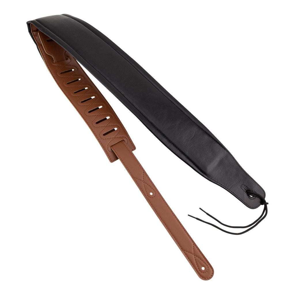 -Fretz Padded Leather Adjustable Guitar Strap (Brown)-Living Music