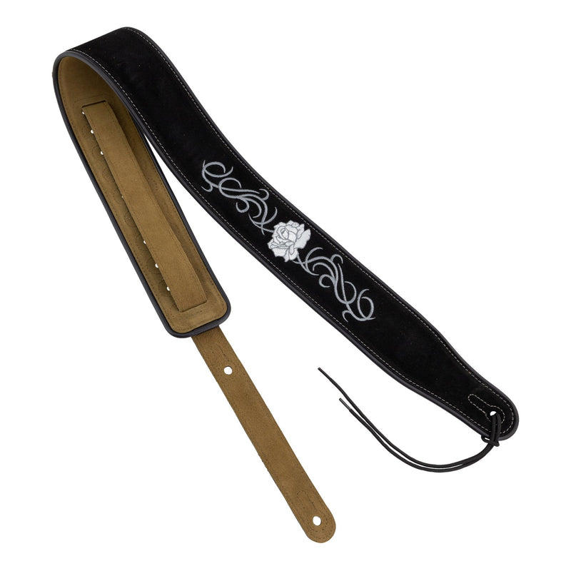 -Fretz Padded Suede Leather Adjustable Guitar Strap (Rose)-Living Music