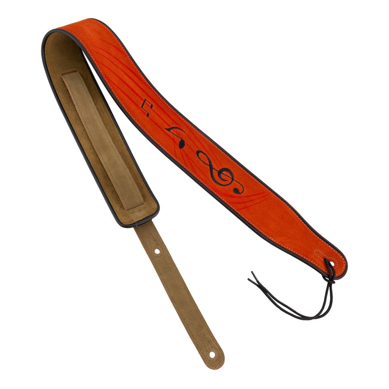 -Fretz Padded Suede Leather Adjustable Guitar Strap (Treble Clef)-Living Music