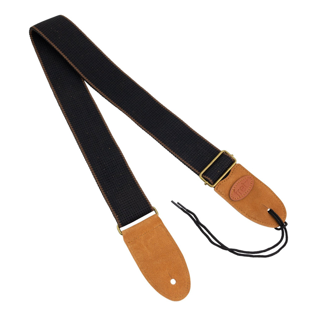 FGST-PCW24-BLK-Fretz Polyweb Cotton Guitar Strap (Black)-Living Music