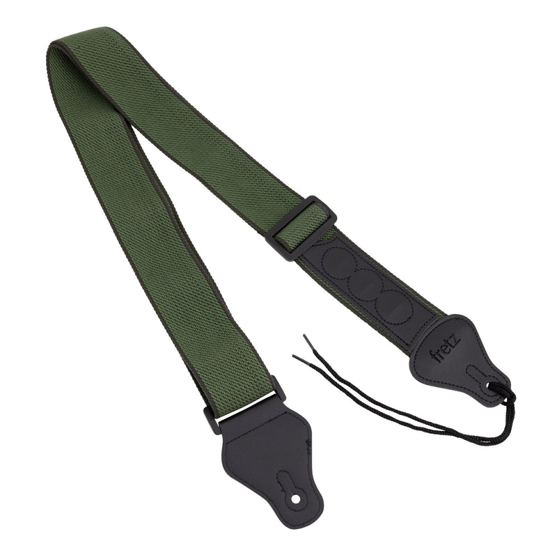 -Fretz Polyweb Cotton Guitar Strap with Pick Holder (Olive)-Living Music