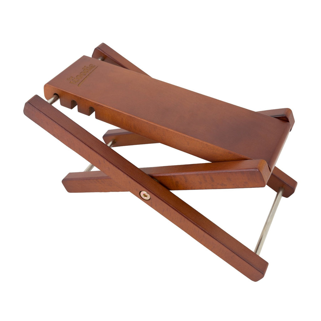 -Fretz 'Woodie' Adjustable Guitar Footstool (Natural Stain)-Living Music
