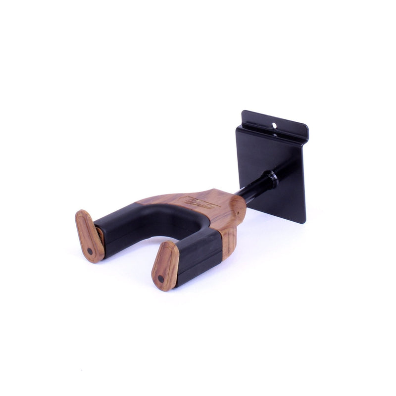 WGH-3SSY-MAH-Fretz 'Woodie' Short Self-Securing Slatwall Guitar Hanger (Mahogany)-Living Music