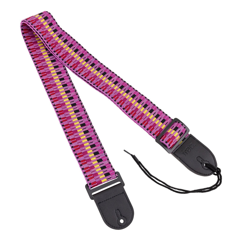 FGST-RETRO63-Fretz Woven Jacquard Fabric Guitar Strap (Magenta)-Living Music