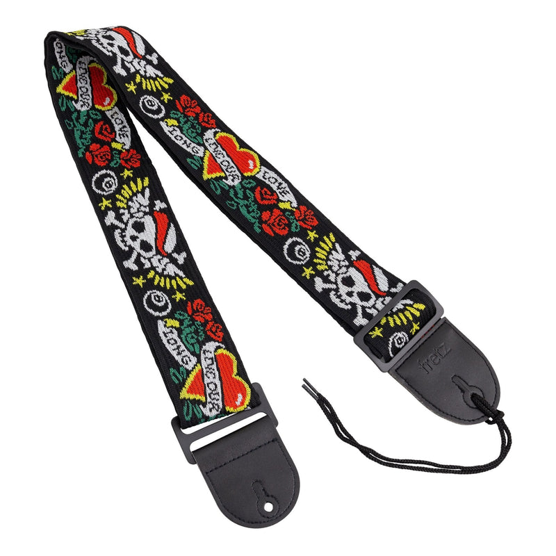 -Fretz Woven Jacquard Fabric Guitar Strap (Tattoo)-Living Music