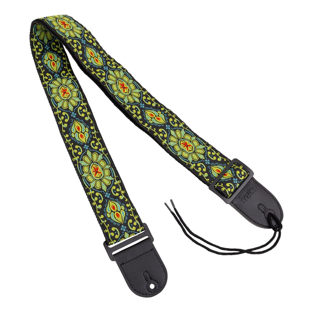 FGST-RETRO61-Fretz Woven Jacquard Polyster Guitar Strap (Spring)-Living Music