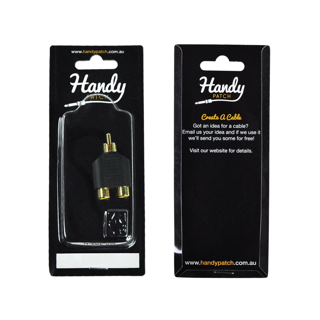 -Handy Patch Female Stereo RCA to Male Mono RCA Adaptor-Living Music