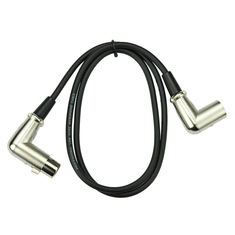 -Handy Patch Right Angled Male XLR to Angled Female XLR Cable (1m)-Living Music