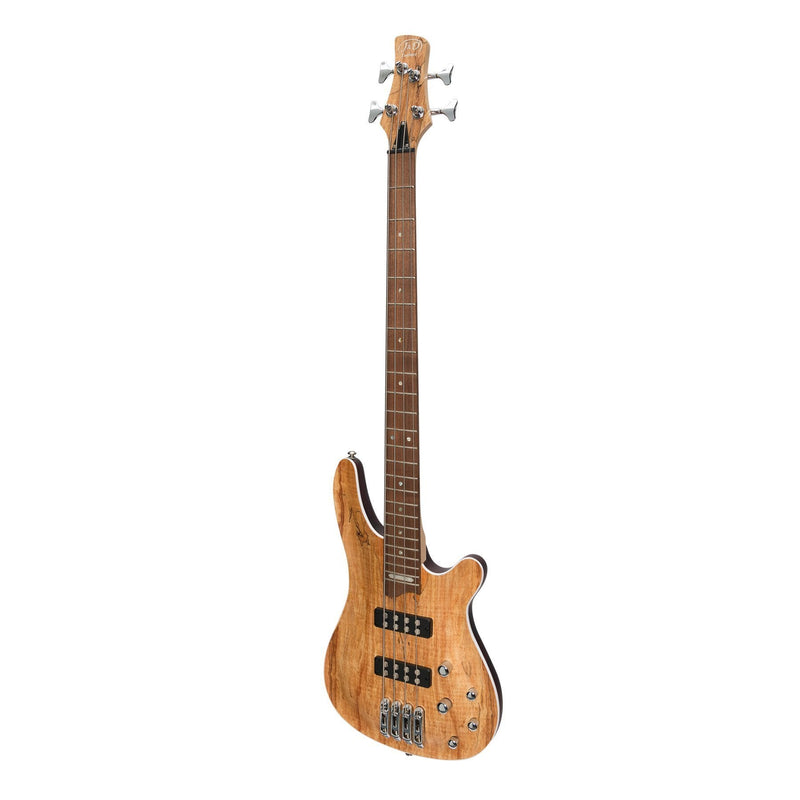 -J&D Luthiers '20 Series' 4-String Contemporary Active Electric Bass Guitar (Natural Satin)-Living Music