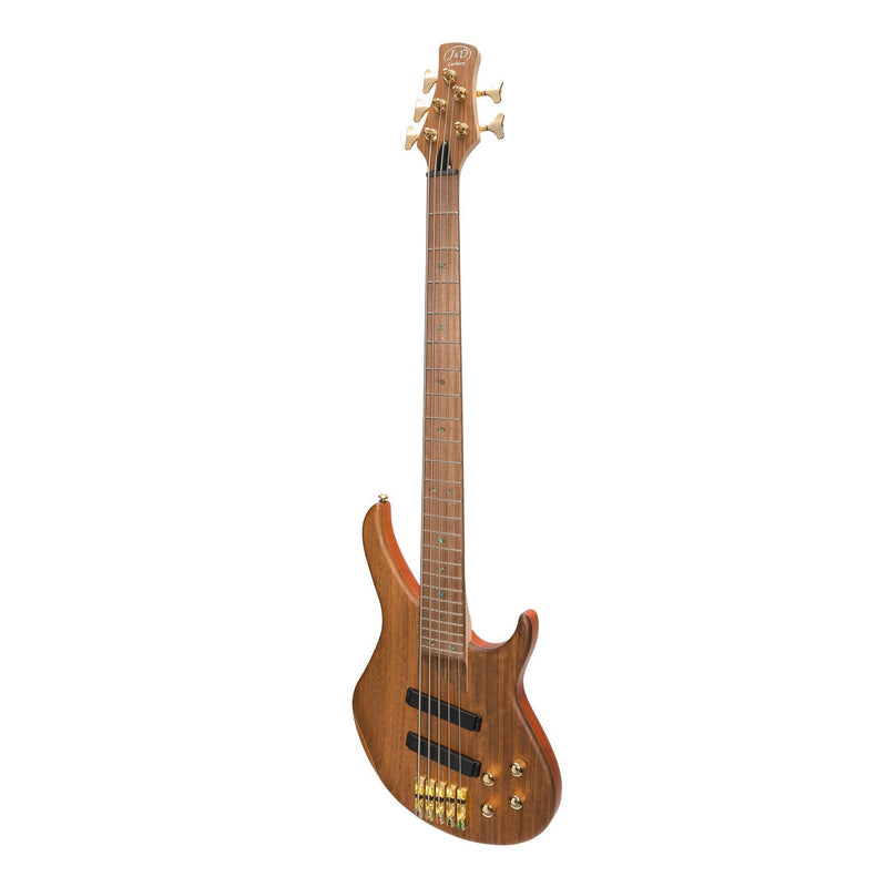 -J&D Luthiers '21 Series' 5-String Contemporary Active Electric Bass Guitar (Natural Satin)-Living Music