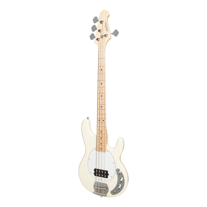 -J&D Luthiers 4-String MM-Style Electric Bass Guitar (Vintage White)-Living Music