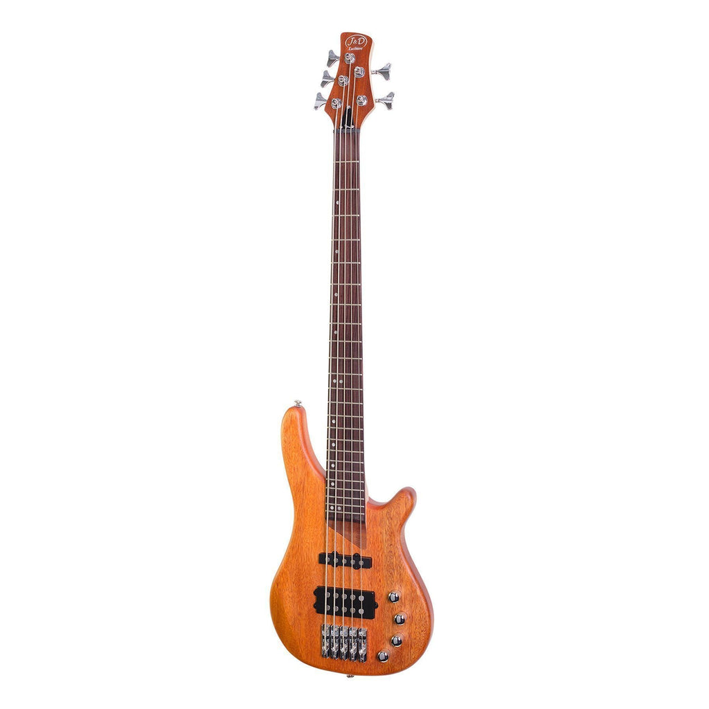 JD-RM5-NST-J&D Luthiers 5-String T-Style Contemporary Active Electric Bass Guitar (Natural Satin)-Living Music