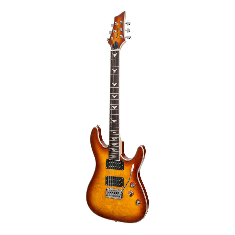 -J&D Luthiers Birdseye Maple Top Contemporary Electric Guitar (Honeyburst)-Living Music