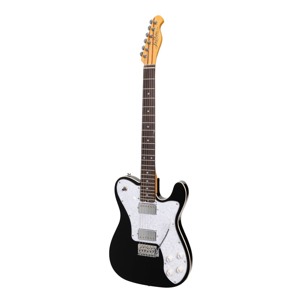 -J&D Luthiers Deluxe TE-Style Electric Guitar (Black)-Living Music