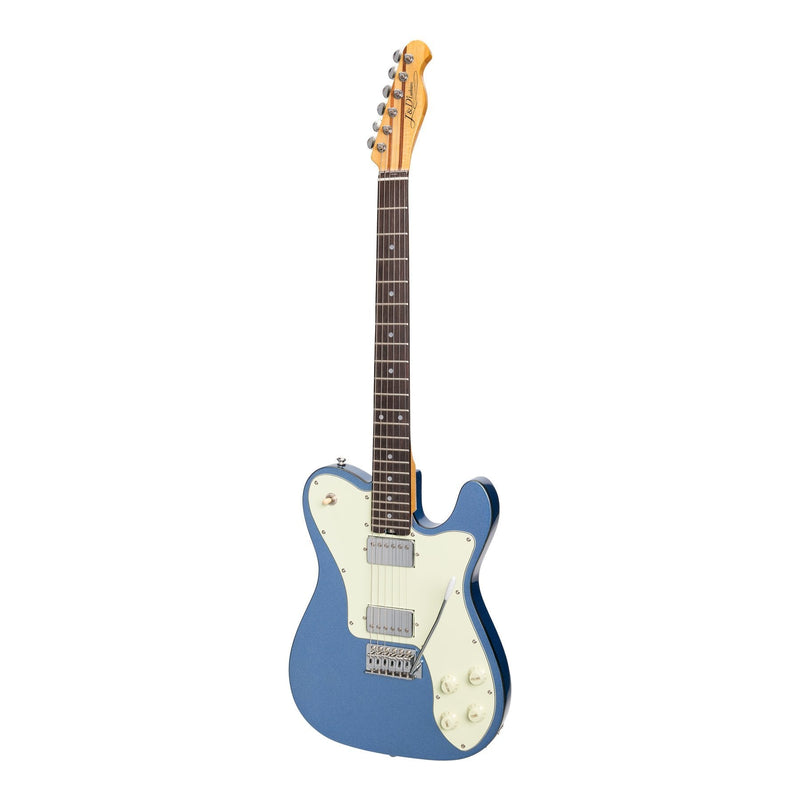 -J&D Luthiers Deluxe TE-Style Electric Guitar (Metallic Blue)-Living Music
