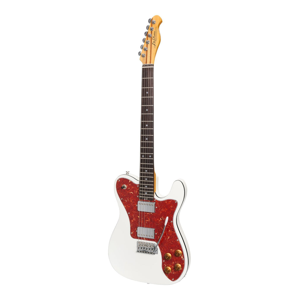 -J&D Luthiers Deluxe TE-Style Electric Guitar (White)-Living Music