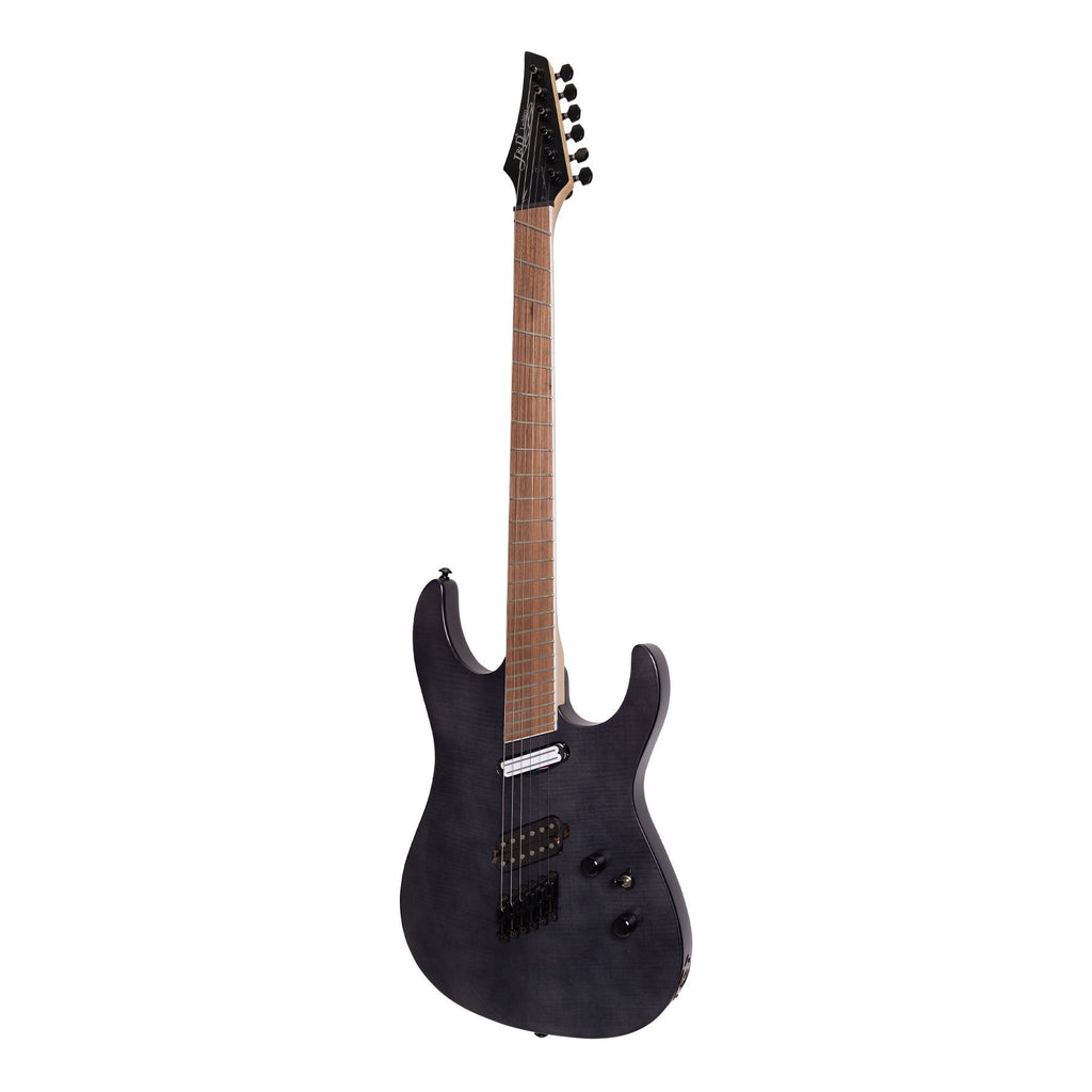 -J&D Luthiers FF60 Contemporary Multi-Scale Electric Guitar (Transparent Black)-Living Music