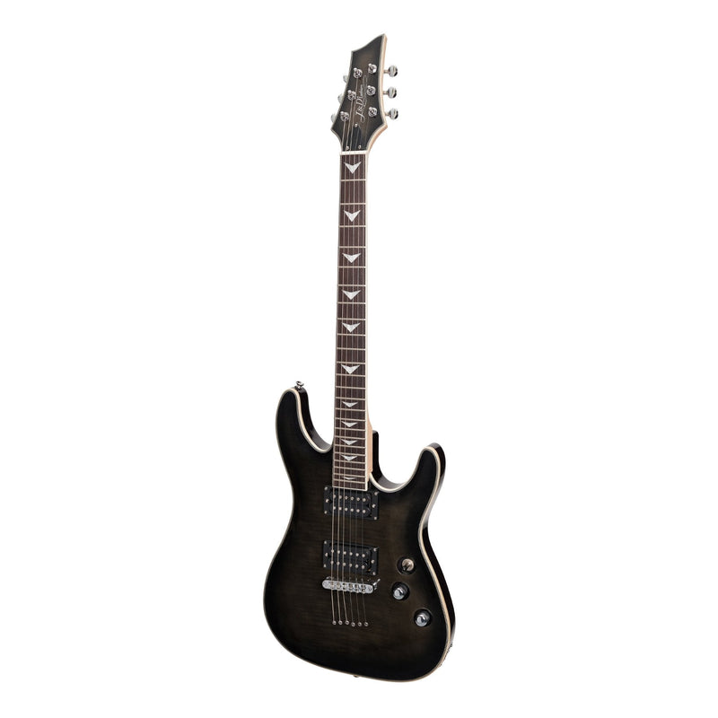 -J&D Luthiers Flame Maple Top Contemporary Electric Guitar (Transparent Black)-Living Music