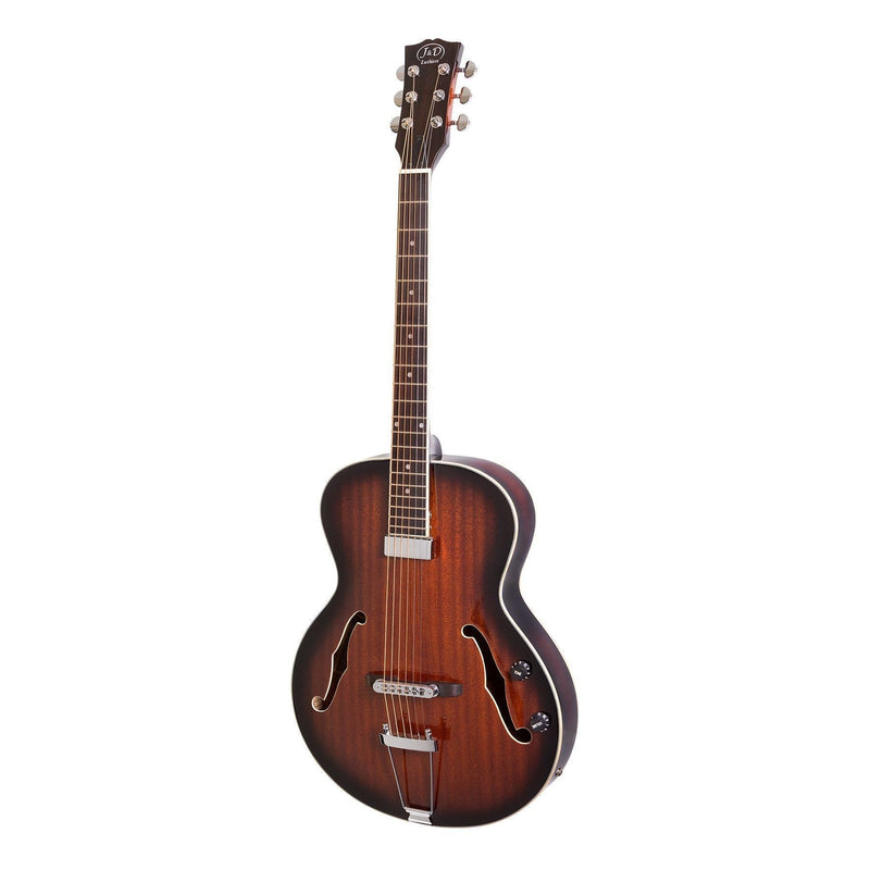 -J&D Luthiers Hollow Body Archtop Electric Guitar (Vintage Sunburst)-Living Music