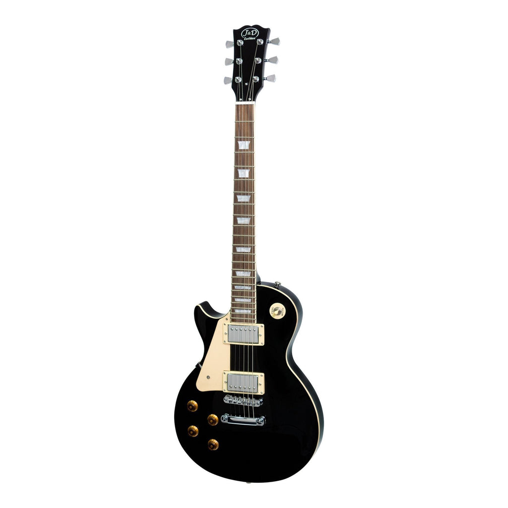 JD-DLPL-BLK-J&D Luthiers LP-Style Left Handed Electric Guitar (Black)-Living Music