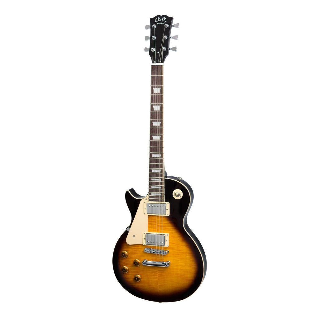 -J&D Luthiers LP-Style Left Handed Electric Guitar (Vintage Sunburst)-Living Music