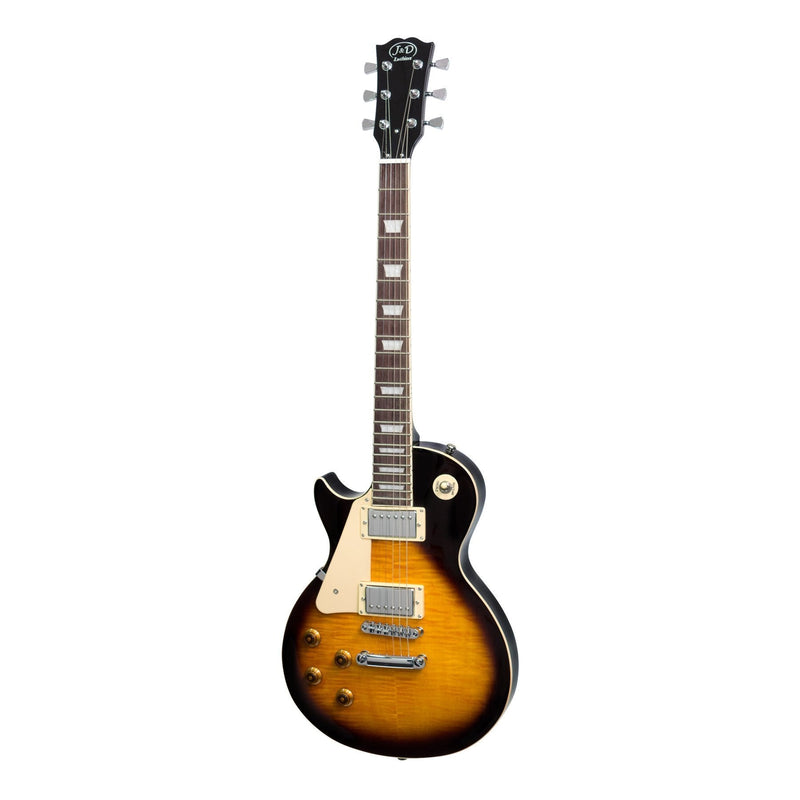 -J&D Luthiers LP-Style Left Handed Electric Guitar (Vintage Sunburst)-Living Music
