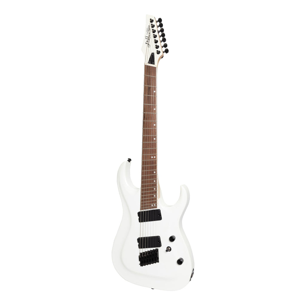 -J&D Luthiers MF7 7-String Contemporary Multi-Scale Electric Guitar (White)-Living Music